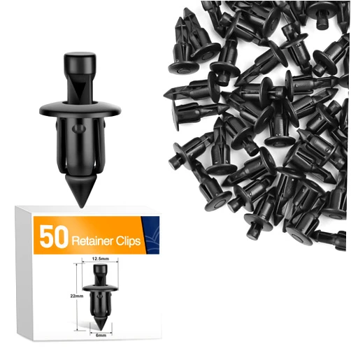 GOOACC 50pcs M6 Fender Clip Retainer Bumper Nylon Push Rivet Pins Bolt Motorcycle Hardware (2005-6SRIV) for Honda Kawasaki Suzuki GSX-R Yamaha YZF R1 R6 ATV Moto Car