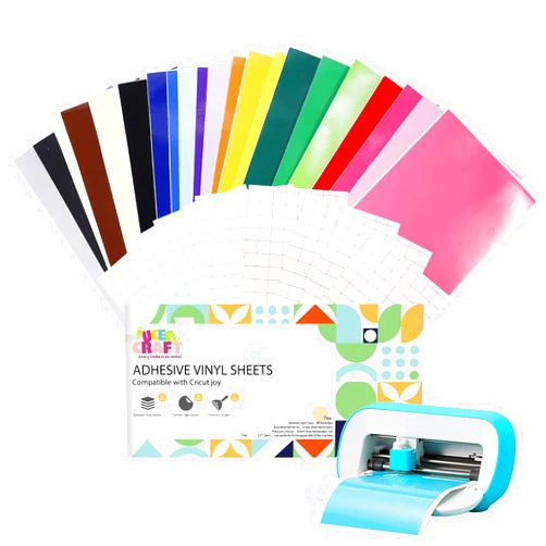 UCEC Smart Vinyl Removable, Matless Cutting, 52 Pack(5.5x12in) 22 Colors - for Cricut Joy Vinyl, for DIY Projects, for Decor Sticker, Accessories and Supplies, Decoration Vinyl