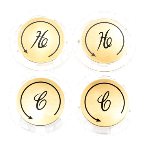 CChiai 4PCS 1-3/16 Inch Inner Diameter Faucet Index Buttons Universal Hot and Cold Bathroom Sink Handle Buttons Acrylic Bathtub Faucet Handle