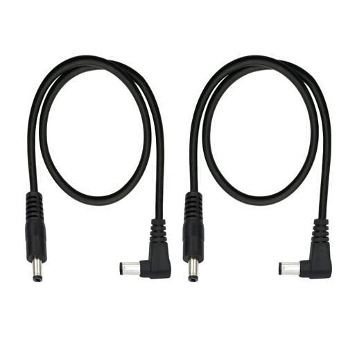 GINTOOYUN Right Angle DC to DC Male Power Cable,22AWG DC 5.5MM x 2.1MM Male to 90 Degree DC Male Plug Patch Wire Adapter Extension Cord for Strip Lihgt,CCTV,Car,Monitors,etc(2 Pcs)