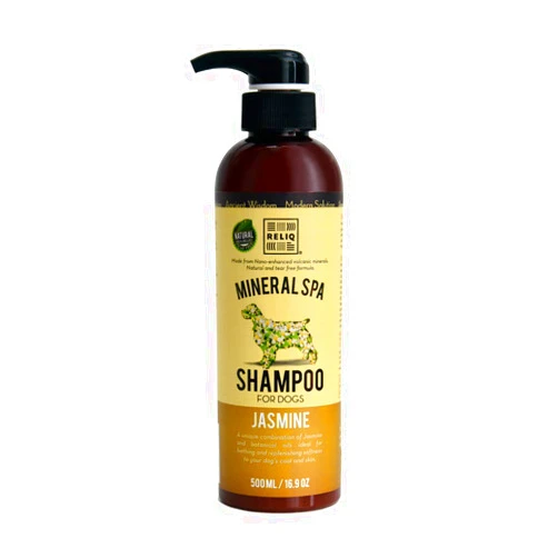 RELIQ Natural Mineral SPA Shampoo Jasmine for Dog/Puppy. No soap no Oatmeal Formula. Tear Free and Long Lasting Odor Control. Super Soft and Shiny Coat After wash.