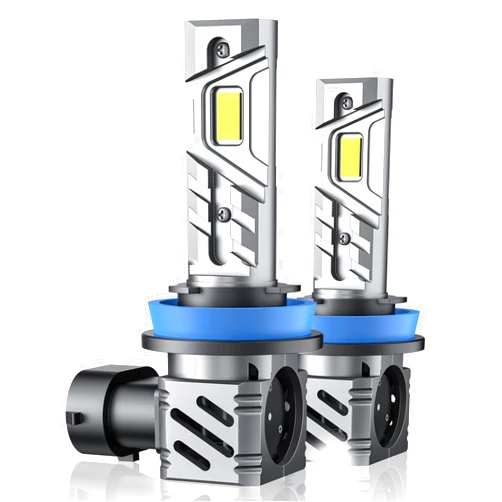 RCJ H11/H8/H9 Fog Bulbs, 1:1 Size 35000LM Brighter 6000K Cool White with 13000RPM Fan, Plug-N-Play, Pack of 2