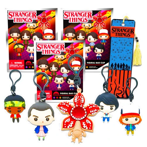 Screen Legends Stranger Things Blind Bag Party Favors 3 Pack – Bundle with 3 Stranger Things Bag Clips Plus Bookmark | Stranger Things Bag Clip for Kids