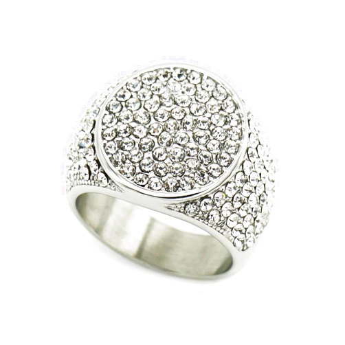 MIVEIVIA ICED OUT Ring for men Wedding Rings for Men Round Circle Stainless Steel ring Hip Hop ring Radiant Rings Bling Iced Out Jewelry Punk Ring Club ring Heavy Metal ring Party