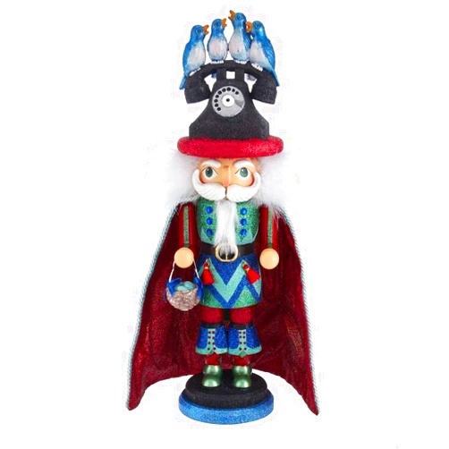 Kurt S. Adler 17.5-Inch Hollywood 12 Days of Christmas Four Calling Birds Nutcracker, Multi