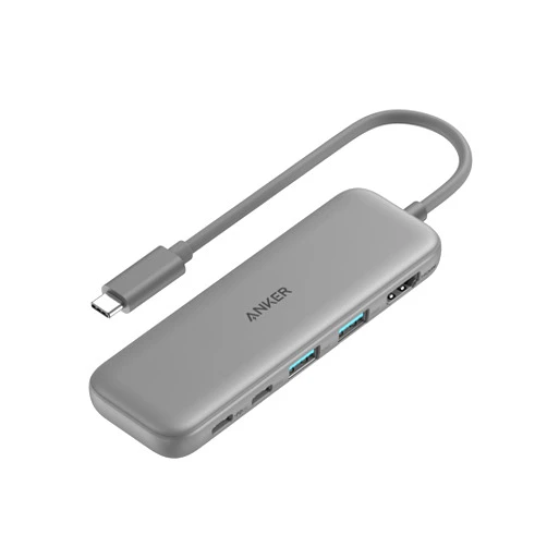 Anker 332 USB-C Hub (5-in-1) with 4K HDMI Display, 5Gbps USB-C Data Port and 2 5Gbps USB-A Data Ports and for MacBook Pro, MacBook Air, Dell XPS, Lenovo Thinkpad, HP Laptops and More(Grey)