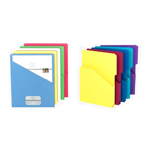 Smead Slash Jackets, Letter Size, Assorted Colors, 25 per Pack (75425) | Smead Organized Up Expanding Slash Jacket, 2/5-Cut Tab, 1