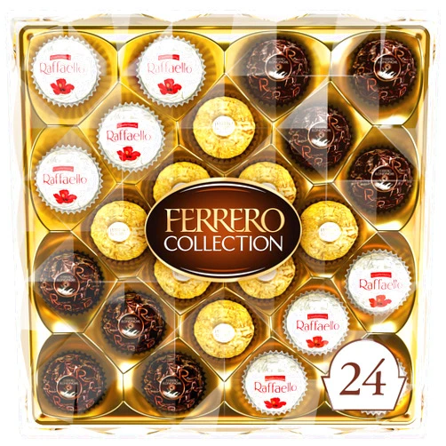 Ferrero Rocher, 24 Count, Premium Gourmet Assorted Hazelnut Milk Chocolate, Dark Chocolate and Coconut Chocolates, Chocolate Gift Box, 9.1 oz​