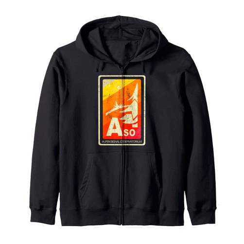 Vintage Aso Alpen Signal Observatorium Distressed Zip Hoodie
