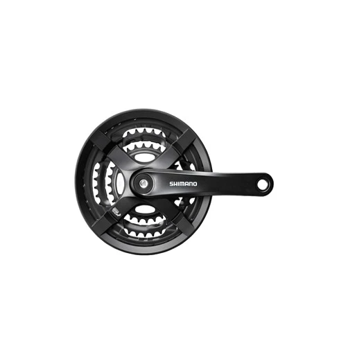 Shimano Tourney FC-TY501 Crankset - 175mm, 6/7/8-Speed, 42/34/24t, Riveted, Square Taper JIS Spindle Interface, Black