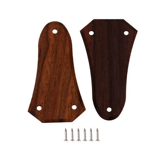 BQLZR Rosewood Guitar Ebony Truss Rod Covers, Both Were Rosewood Beveled Edges, Pre-Drilled Holes (Hole spacing is 40mm and 18mm), 6 Silver Screws Included Pack of 2