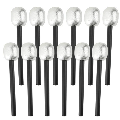 Skeleteen Stage Mic Costume Prop - Rock Star Toy Microphone Party Favor Decorative Props Costume Accessory - 1 Dozen