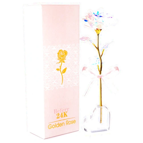 Beferr Gifts for Women Galaxy Rose Glass Flowers with Heart-Shaped Base Eternal Roses Forever Flowers Mothers Day Birthday Gifts for Women, Mom, Wife, Sister, Daughters, Kids