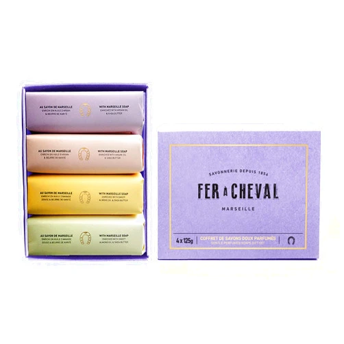Fer a Cheval COFFRET DE SAVONS DOUX PARFUMÉS 4 X 125G