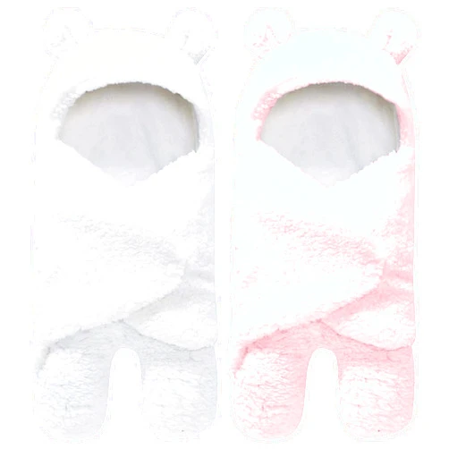Spotted Play 2 Pack Sherpa Baby Swaddle Blanket - Pink and White