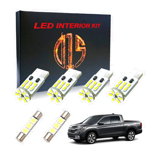 D15 Lighting LED Interior Light Kit Accessories for Honda Ridgeline 2017-2021 2022 2023 2024 2025 6000k White Map Dome Visor Cargo License Plate Bulbs (12 Pieces)