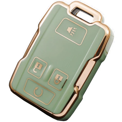 Guibuhuse Protective Key Fob Cover Fits for Chevy 2014-2020 Silverado 1500 2500 3500 Chevrolet Colorado 2015-2021 GMC 2014-2020 Sierra 1500 2500 3500 GMC 2015-2021 Canyon (Light Green)