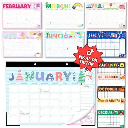 Hadley Designs Large Desk Calendar 2025-2026 - 18-Month Desktop Calendar 2025 for Organized Planning, 17