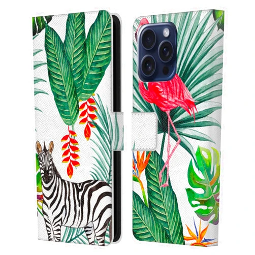 Head Case Designs Officially Licensed Haroulita with Zebra Flower Mix Leather Book Wallet Case Cover Compatible with Apple iPhone 16 Pro Max