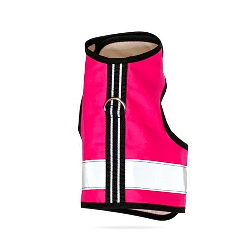 Kitty Holster Reflective Cat Harness - High-Visibility Cat Vest for Day & Night | Secure, Breathable and Washable Cotton | Ideal for Walking & Traveling - Flamingo Pink, S to M