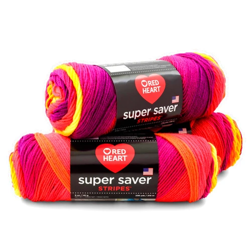 RED HEART Super Saver 3-Pack yarn, FRUITY STRIPE 3 Pack