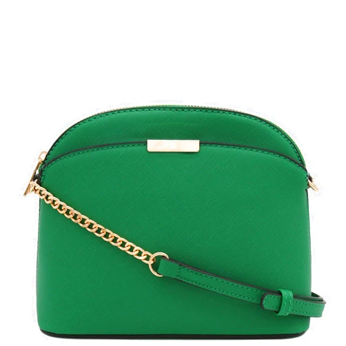 FashionPuzzle Saffiano Small Dome Crossbody bag with Chain Strap