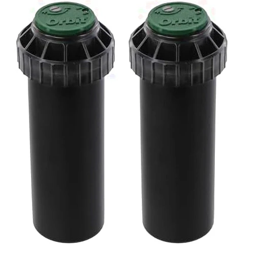 Orbit Watermaster 55461 Voyager 4-Inch Adjustable Pop-Up Gear Drive Sprinkler Head, Black, 2 Count (Pack of 2)