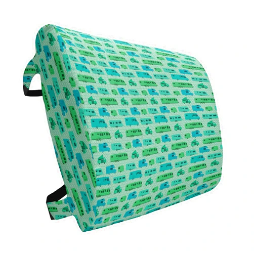 Ambesonne Camper Lumbar Back Support Pillow, Grid Style Squares Background with Various Caravan Models Travel, High Density Foam for Office Chairs Car Seats, 14