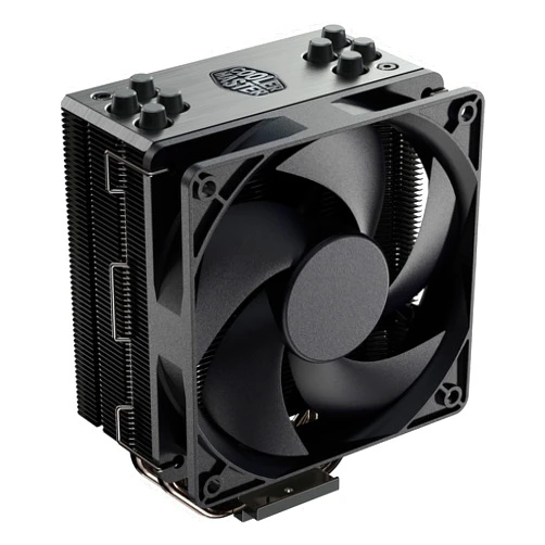 Cooler Master Hyper 212 Black CPU Air Cooler with Silencio Fan, Gun-Metal Fins, and Copper Heat Pipes - For AMD Ryzen and Intel LGA CPUs