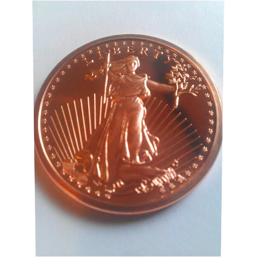 Copper Carr 1 Ounce 2012 .999 Pure Copper Bullion Round St Gaudens Design by REEDERSONG