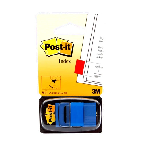 Post-it Flags, 50/Dispenser, 1 Dispenser/Pack, 1 in Wide, Blue (680-2)