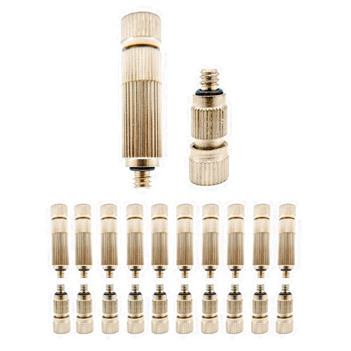 Soujkooy 20 Pcs Stainless Steel Misting Nozzles for Outdoor Cooling Misting System, High Pressure Anti Drip Cleanable, 3/16