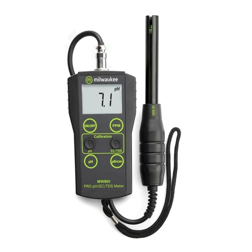Milwaukee Instruments MW801 Standard Portable pH/Conductivity/Tds Combination Meter, 0 Degree C to 50 Degree C Temperature Range, 0.1 pH Resolution