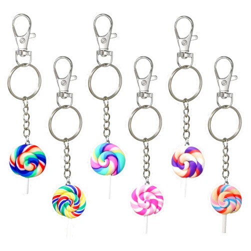Honbay 2PCS Colorful Lollipops Keychains Imitated Candy Food Charms Keyrings Keyfob for Bag Purse Wallet Backpack Cellphone or Car Pendant (2 Color)