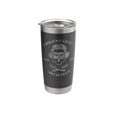 Visit The GENTS VIOLENT SOCIAL CLUB Apparel GENTS VIOLENT SOCIAL CLUB Distinguished Bold Vigilant Stainless Steel Insulated Tumbler