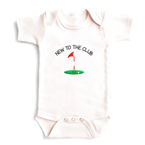 Custom Embroidered New to the Club Baby Bodysuit - Embroidered Golfer Newborn Gift, Daddy's Golfing Buddy, Pregnancy Announcement Misc 174