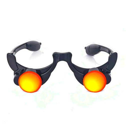 Satisyo Scary Halloween Costume Eyewear Glowing Red Eyes Glasses Creepy Grim Reaper Light up Cosplay Accessories Rave Party Favors