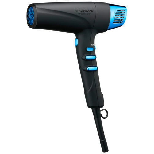 BaBylissPRO Nano Titanium Hair Dryer, Professional 2000-Watt Blow Dryer, Ionic Technology Dries Hair Faster With Less Frizz