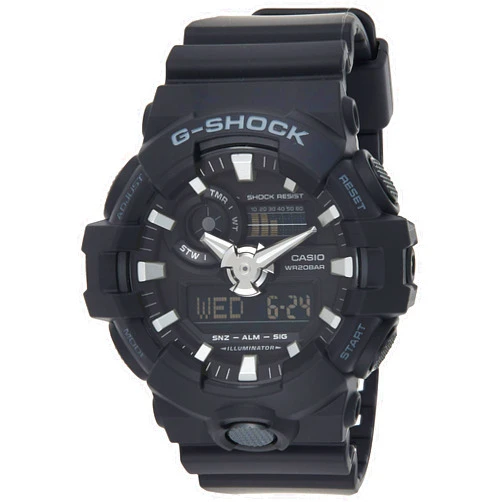 Casio Men's 'G Shock' Quartz Resin Casual Watch, Color:Black (Model: GA-700-1BCR)