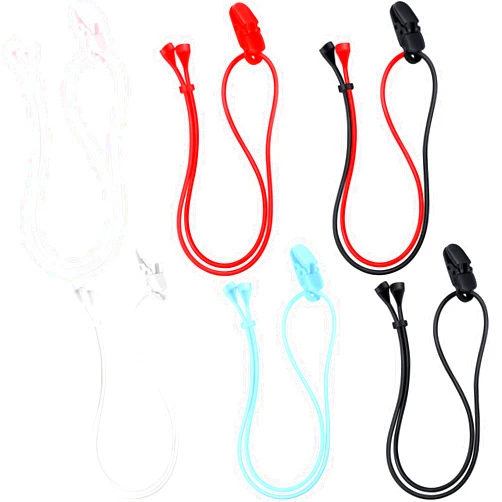 Fiada 6 Pcs Hearing Aid Clip with Lanyard for Adults Safety Adjustable Holder with Clip Anti-lost for Various Hearing Devices