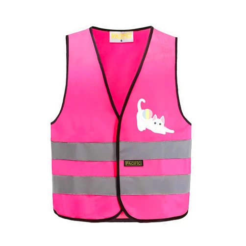 PACIFIC PPE Children's High Visibility Vest, Kids Reflective Safety Traffic Vest for Running Kindergarten Preschool Children, Pink, X-Small