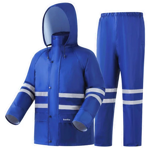 SuznSiax Rain Suit, High Visibility Reflective Safety Jacket, Lightweight Rain Gear, Waterproof Rain Jacket with Pants