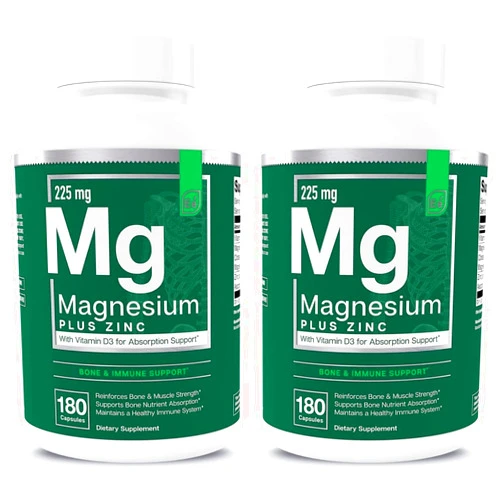 Essential Elements Magnesium Plus Zinc with Vitamin D3 - Scientifically Formulated Heart, Bone, & Muscle Support - 225mg Triple-Strength Magnesium Complex with Glycinate, Malate, Citrate - 360 Count