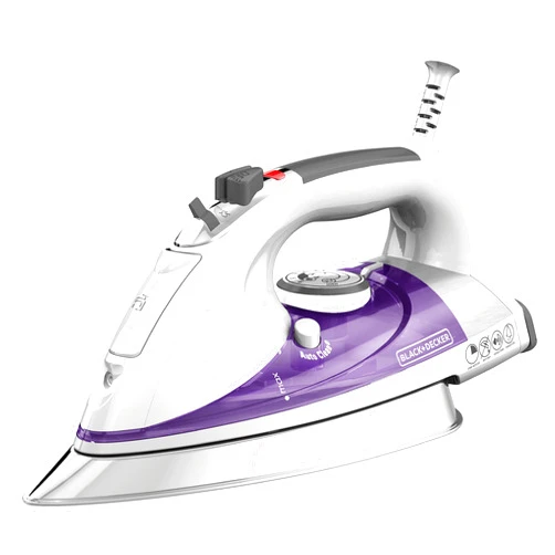 BLACK+DECKER IR1350S Professional Steam Iron with Stainless Steel Soleplate and Extra-Long Cord, Purple
