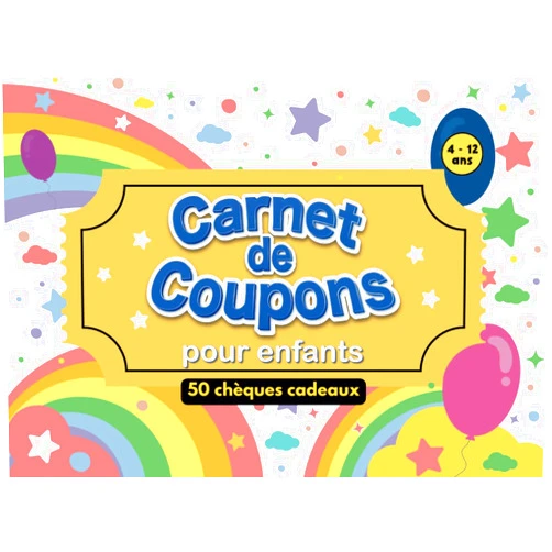 Laura love Publishing Carnet de coupons pour enfants - 50 chèques cadeaux - 4 à 12 ans: Idées originales de Bons pour récompenses et surprises | Chèquier pour garçons et filles (French Edition)