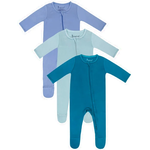 Jimonda Baby Romper Boys Girls Bamboo Pajamas 2-Way Zipper Footed Unisex Zip-Up Sleepers Sleep and Play pjs