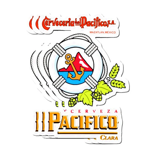 MrMint Stickers Pacifico (3 Pcs/Pack) 3x4 Inch Wall Decals