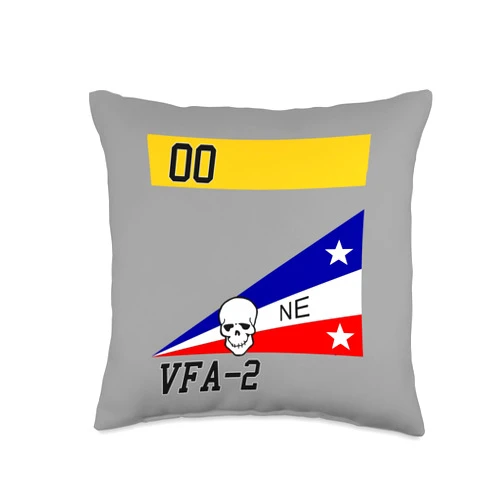 Visit The Military Tail Art Apparel Store VFA-2 F/A-18F Bounty Hunters Tail Art US Military Graphic Throw Pillow, 16x16, Multicolor