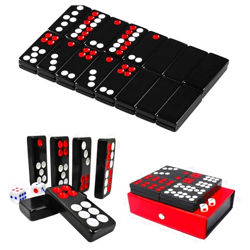 Erencook 32PCS Pai Gow Tiles Game Set,Chinese Traditional Black Dominoes Pai Gow, Pai Gow Poker, Best Casino Game Party Fun Toy for Entertainemnt (28#)