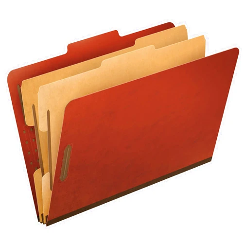 Pendaflex Top-Tab Pressboard Classification Folders, 2/5 Cut, Legal Size, Brick Red, 10 per Box (2257R)